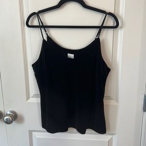 Black Velvety Spaghetti Strap Tank